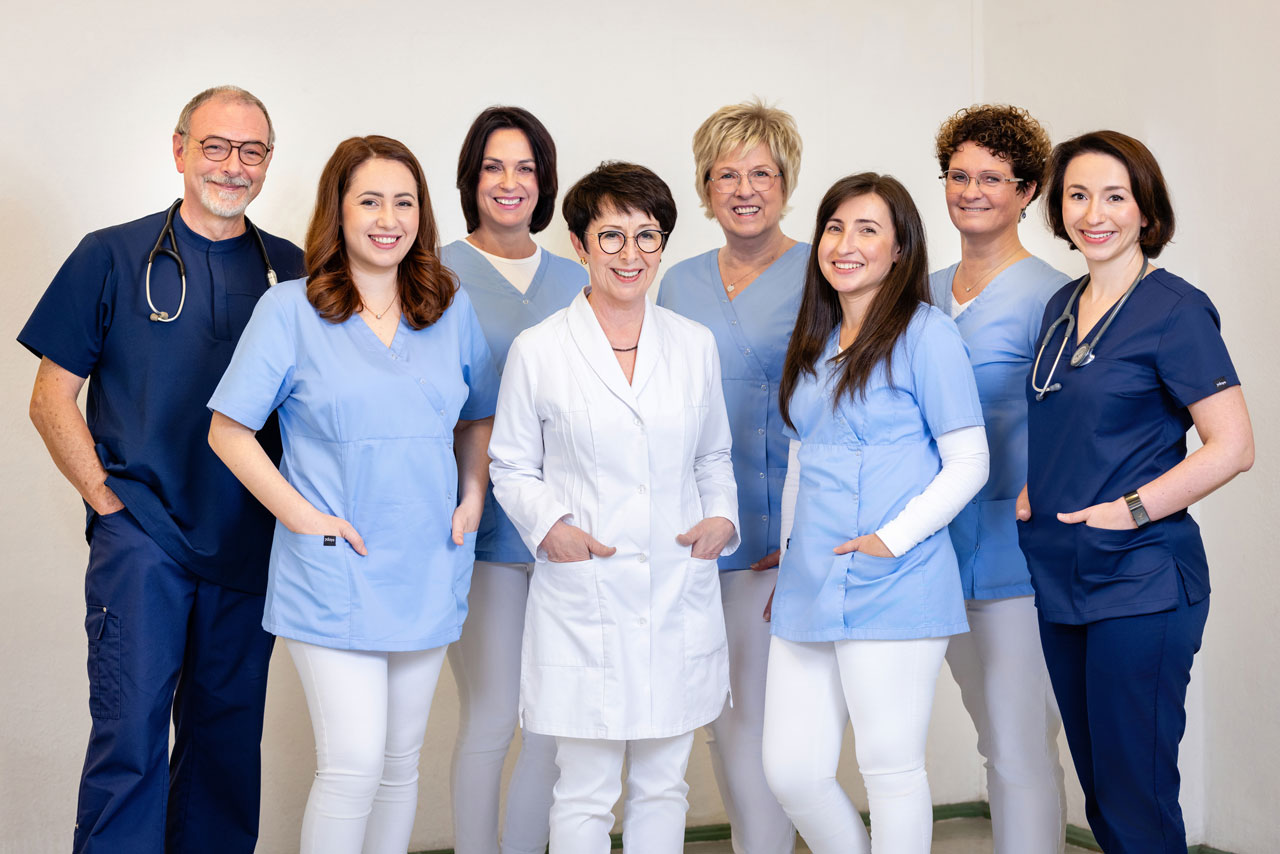 Gruppenfoto des Teams der Lungenpraxis